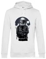Hoodie barbat cu gluga Astronaut rebel Alb