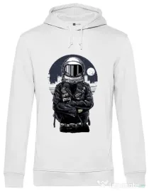 Hoodie barbat cu gluga Astronaut rebel Alb