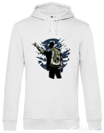 Hoodie barbat cu gluga Zombie pop Alb