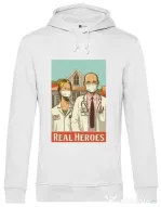 Hoodie barbat cu gluga Real heroes Alb