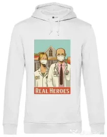 Hoodie barbat cu gluga Real heroes Alb