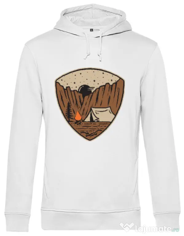 Hoodie barbat cu gluga Camp cliffs Alb