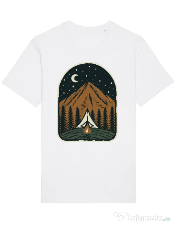 Tricou STANLEY STELLA barbat Camp mountain night Alb