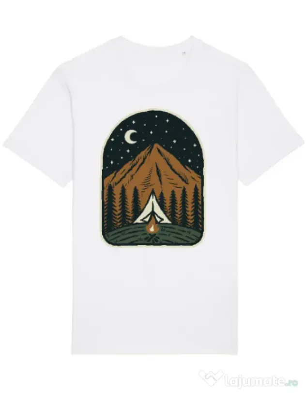 Tricou STANLEY STELLA barbat Camp mountain night Alb