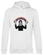 Hoodie barbat cu gluga I hate everything Alb