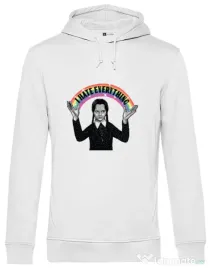 Hoodie barbat cu gluga I hate everything Alb