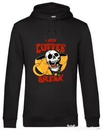 Hoodie barbat cu gluga Coffee break Negru