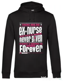 Hoodie barbat cu gluga Ex nurse Negru