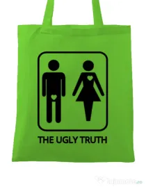 Sacosa personalizata Burlaci The ugly truth Verde mar
