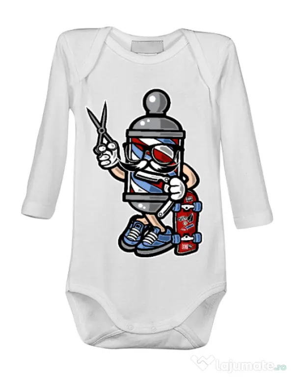 Baby body Barber Skater Alb