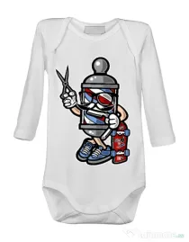 Baby body Barber Skater Alb