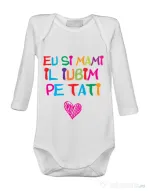 Baby body Il iubim pe tati Alb