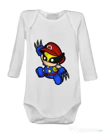 Baby body Mario Wolverine Alb