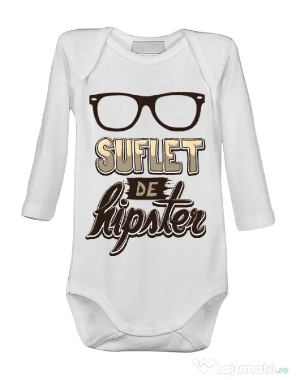 Baby body Suflet de hipster Alb