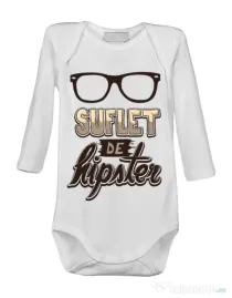 Baby body Suflet de hipster Alb