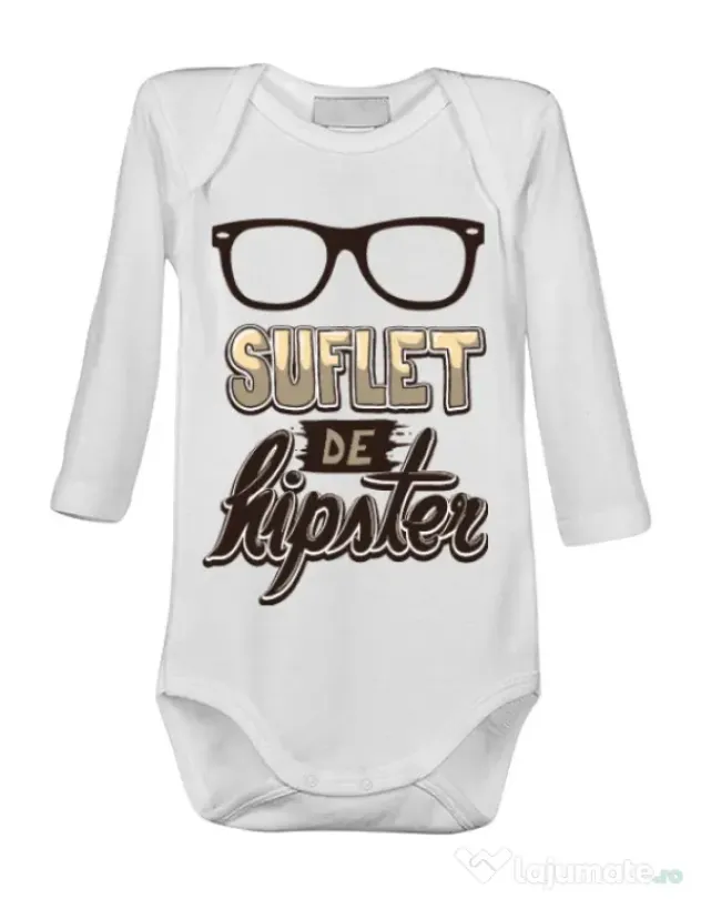 Baby body Suflet de hipster Alb