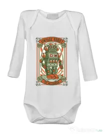 Baby body Vintage Robot Alb