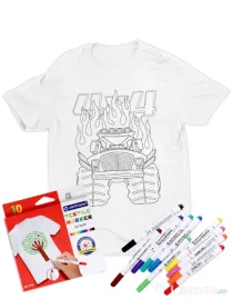 Tricou de colorat Monster truck cartoon