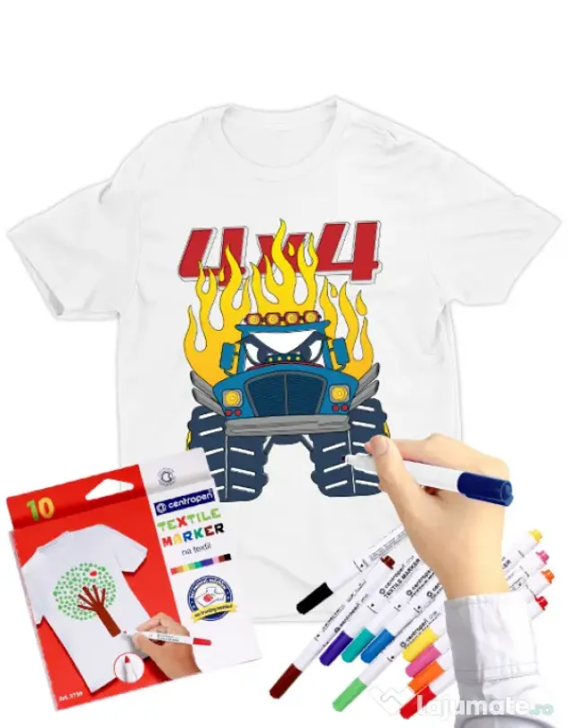 Tricou de colorat Monster truck cartoon