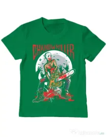 Tricou ADLER copil Chainsaw killer Verde mediu