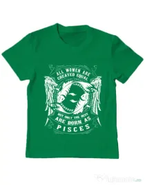 Tricou ADLER copil The best women are born as Pisces Verde mediu