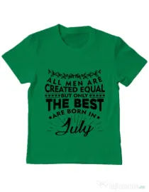 Tricou ADLER copil The best men are born in July Verde mediu