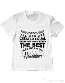 Tricou ADLER copil The best men are born in November Alb