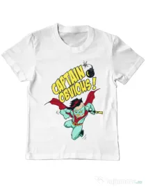 Tricou ADLER copil Captain obvious Alb