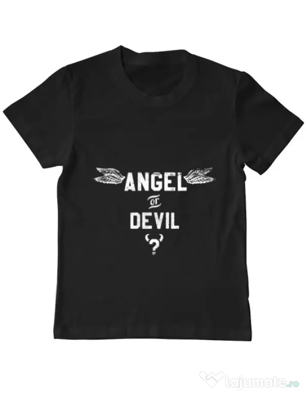 Tricou ADLER copil Angel or devil Negru