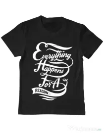 Tricou ADLER copil Everything happens for a reason Negru