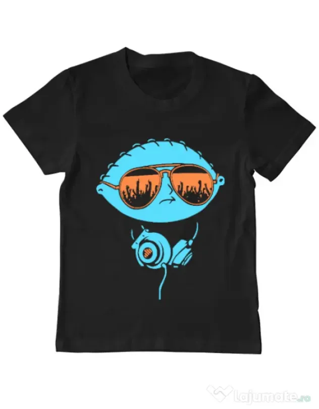 Tricou ADLER copil Dj Stewie Negru