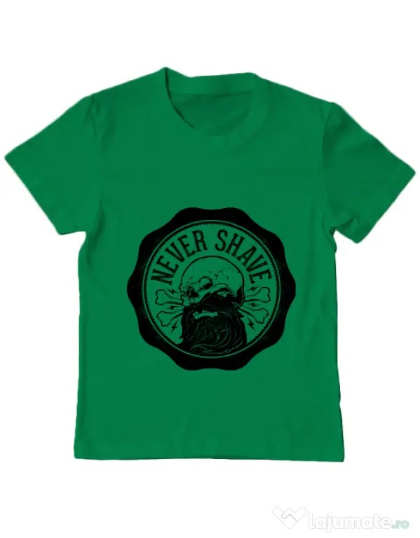 Tricou ADLER copil Never shave Verde mediu