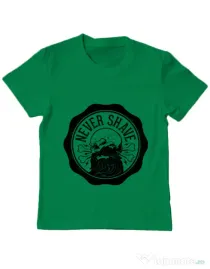 Tricou ADLER copil Never shave Verde mediu