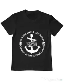 Tricou ADLER copil Old sailor tradition Negru