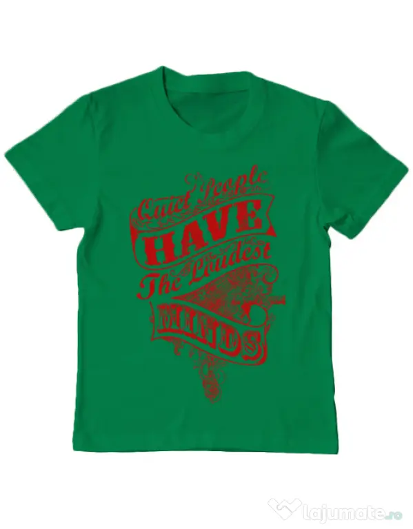Tricou ADLER copil Quiet people loud minds Verde mediu