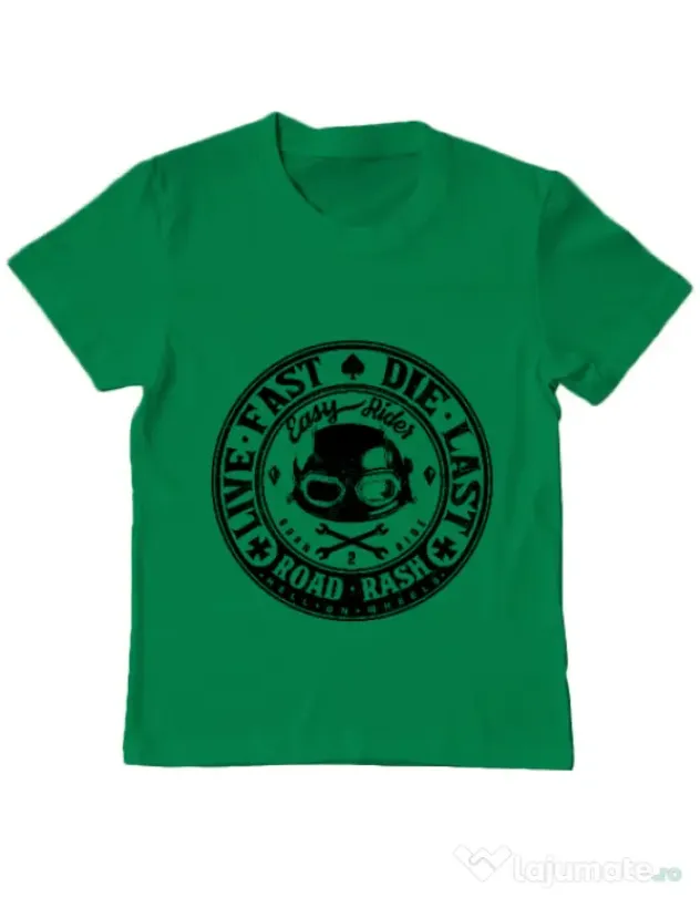 Tricou ADLER copil Road rash Verde mediu