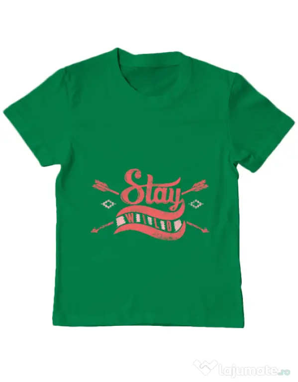 Tricou ADLER copil Stay wild Verde mediu