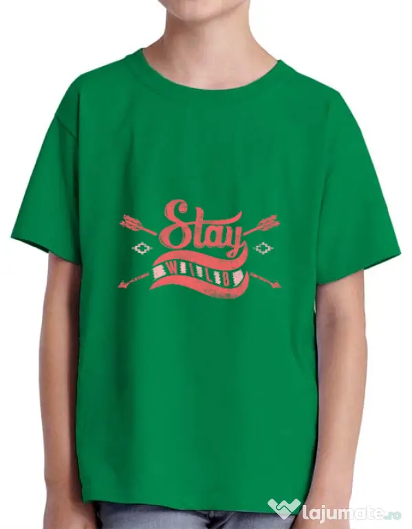 Tricou ADLER copil Stay wild Verde mediu