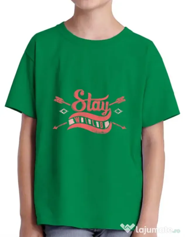 Tricou ADLER copil Stay wild Verde mediu