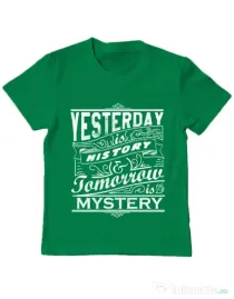 Tricou ADLER copil Yesterday is history Verde mediu