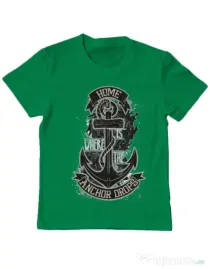 Tricou ADLER copil The anchor drops Verde mediu