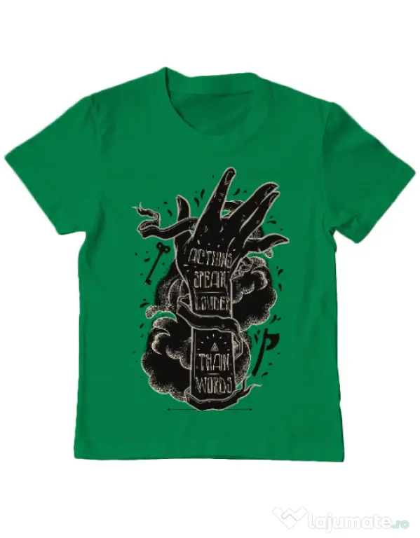 Tricou ADLER copil Actions speak louder Verde mediu