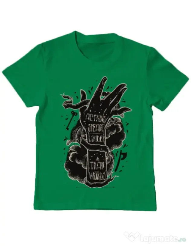 Tricou ADLER copil Actions speak louder Verde mediu