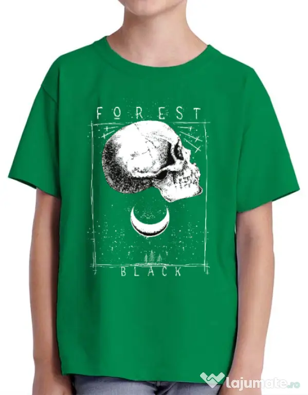 Tricou ADLER copil Forest Black Verde mediu