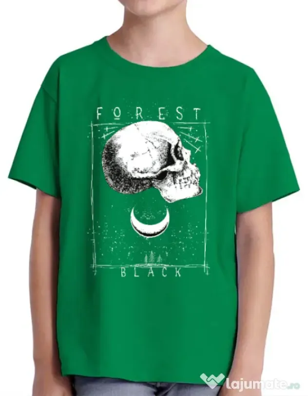 Tricou ADLER copil Forest Black Verde mediu