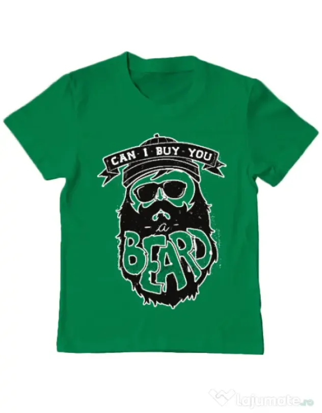 Tricou ADLER copil Can i buy you a beard Verde mediu