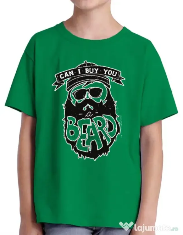 Tricou ADLER copil Can i buy you a beard Verde mediu