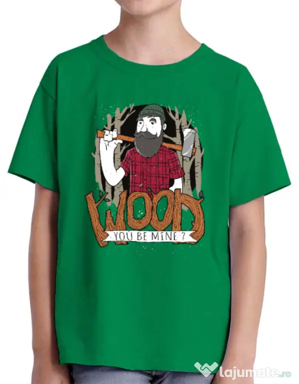 Tricou ADLER copil Wood you be mine Verde mediu