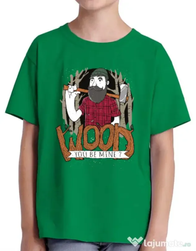 Tricou ADLER copil Wood you be mine Verde mediu