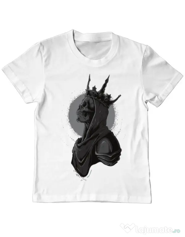 Tricou ADLER copil Skull King Alb